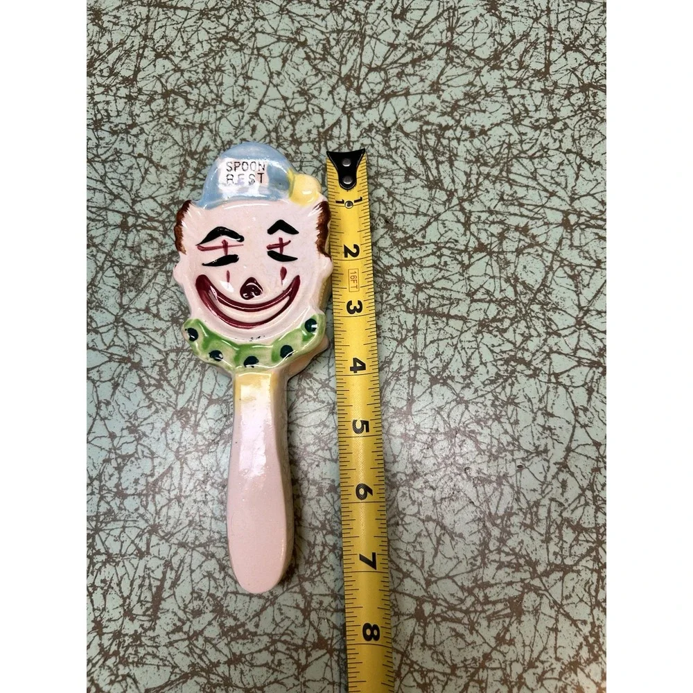 VTG Ceramic Clown Spoon Rest 1950s 1960s Anthropomorphic Circus